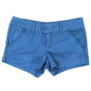 Freestyle Revolution Y2K Blue Low Rise Chino‎ Short Shorts Junior's Size 9